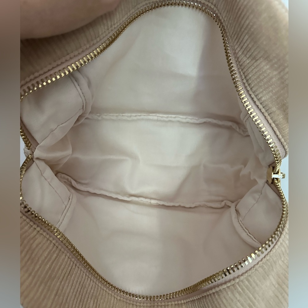 Stoney Clover Lane corduroy large pouch with neutral rainbow patch - Picture 5 of 5